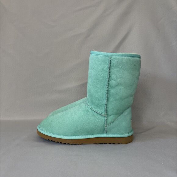 Womens UGG Australia Boots Classic Short Aqua Suede Wool Light Green Blue Sz 6 - Picture 13 of 16